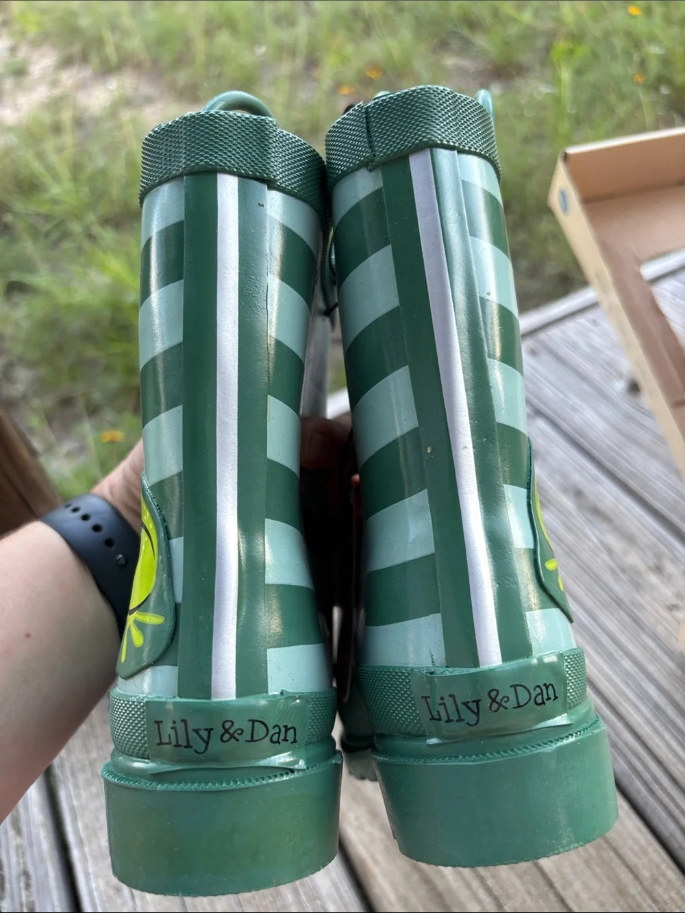 Lily & Dan Kids Rain Boots with Frog Accent